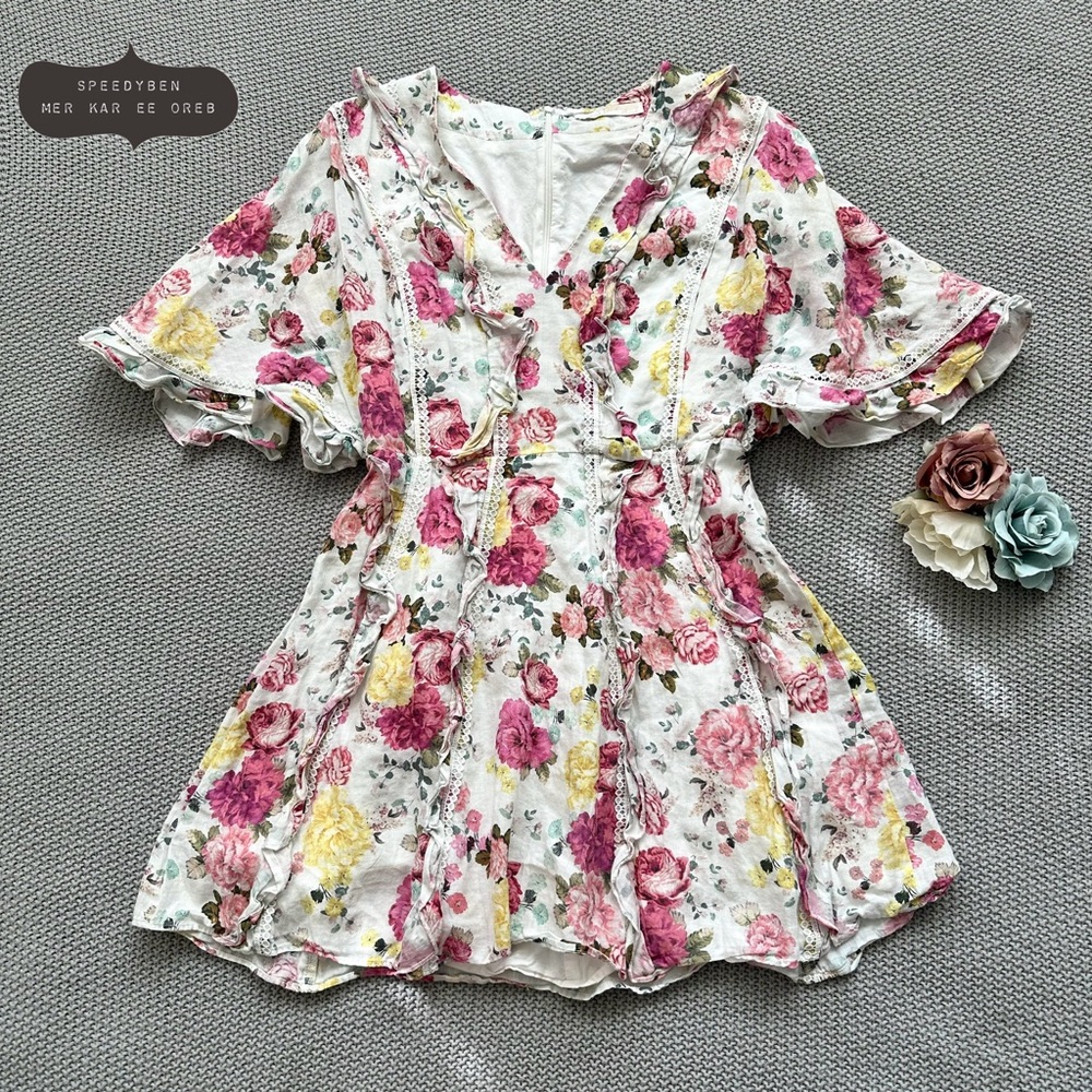 La Maison Talulah Floral Tea Time Mini Dress Size Small S